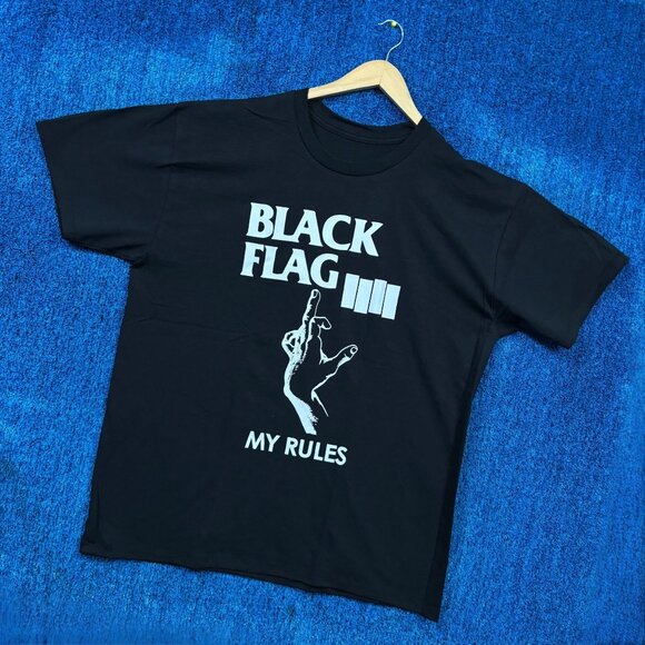 Black Flag My Rules Everything Went Black Punk Band Tee XL - Picture 3 of 4